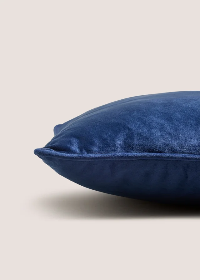 Navy Velvet Piped Cushion