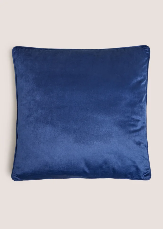Navy Velvet Piped Cushion