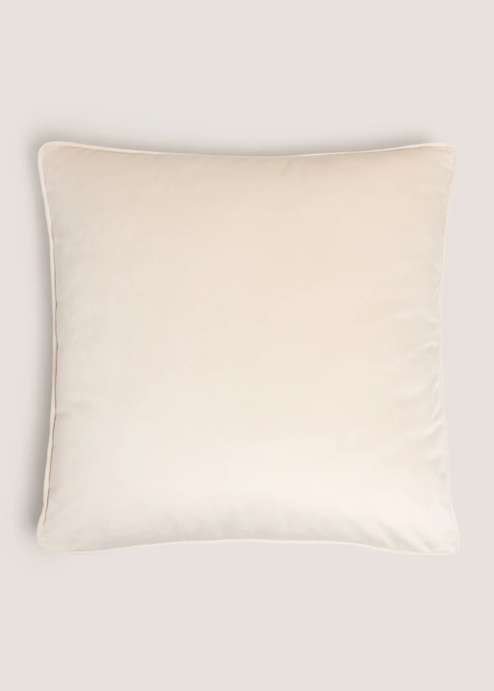 Beige Velvet Piped Cushion Image 1