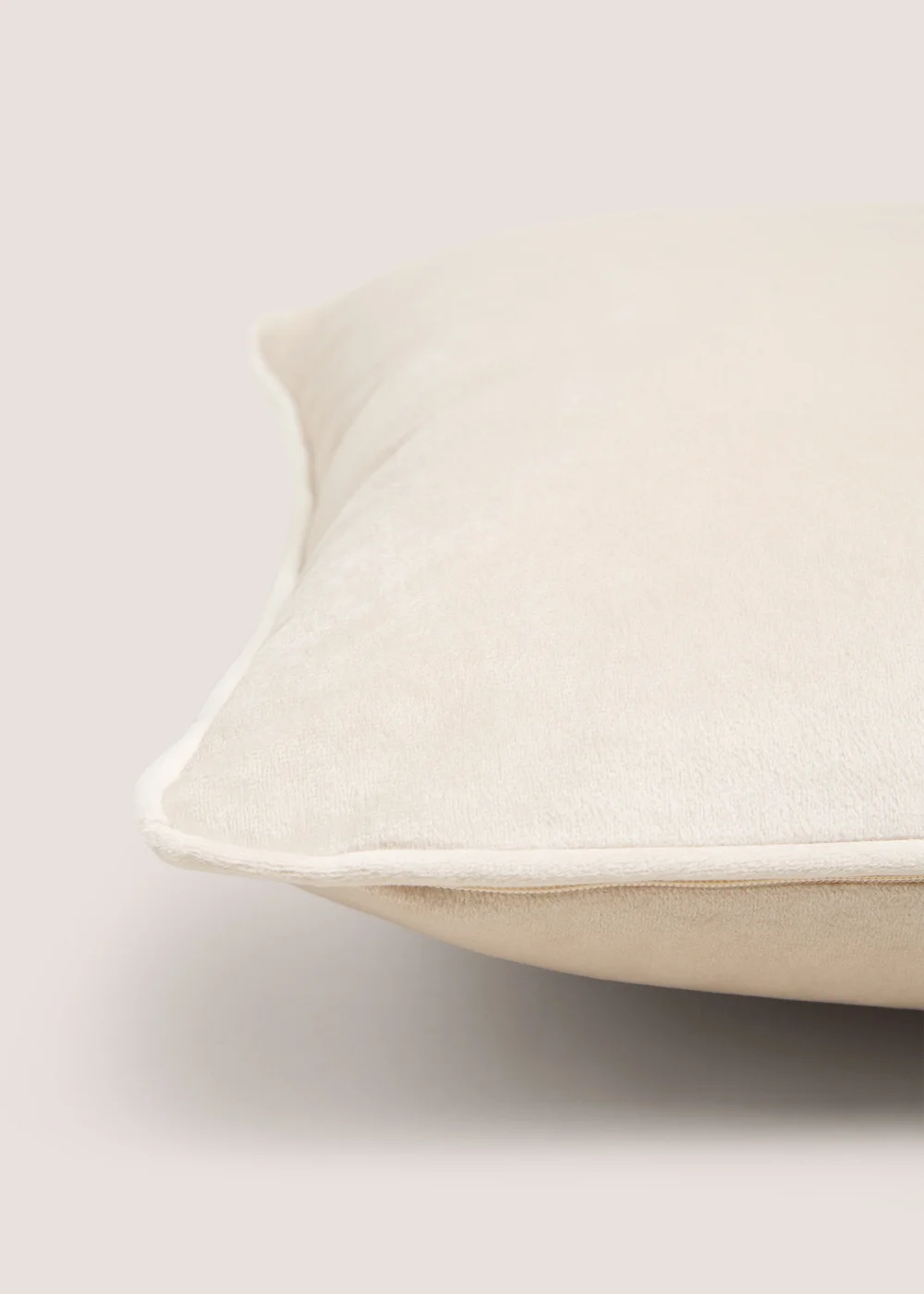 Beige Velvet Piped Cushion Image 2