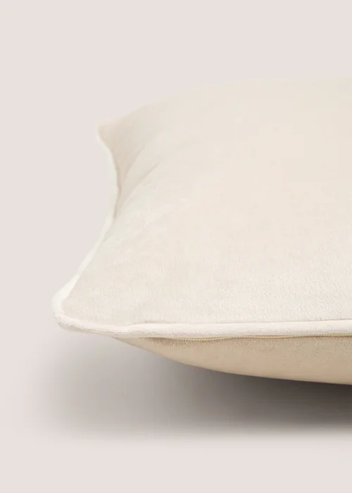 Beige Velvet Piped Cushion Image 2