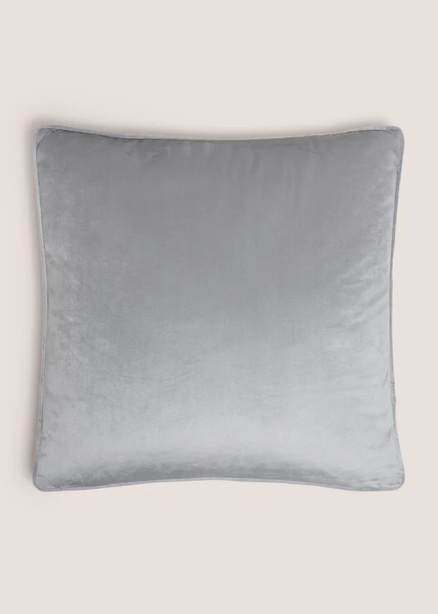 Grey Velvet Piped Cushion