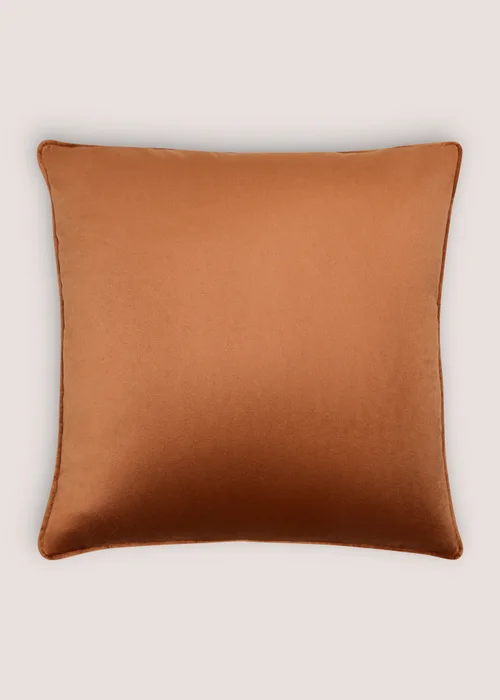 Honey Orange Velvet Piped Cushion Image 1