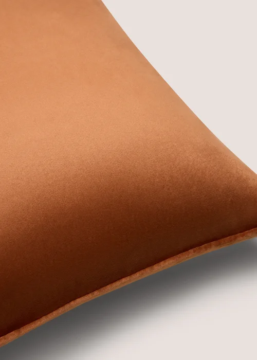 Honey Orange Velvet Piped Cushion Image 2