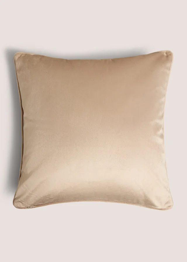 Taupe Velvet Piped Cushion