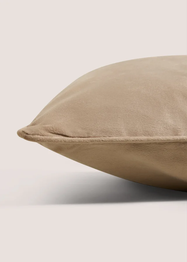 Taupe Velvet Piped Cushion