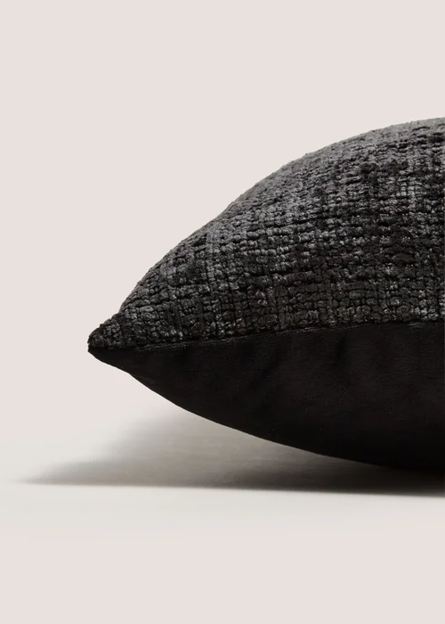 Black Textured Cushion Image 2
