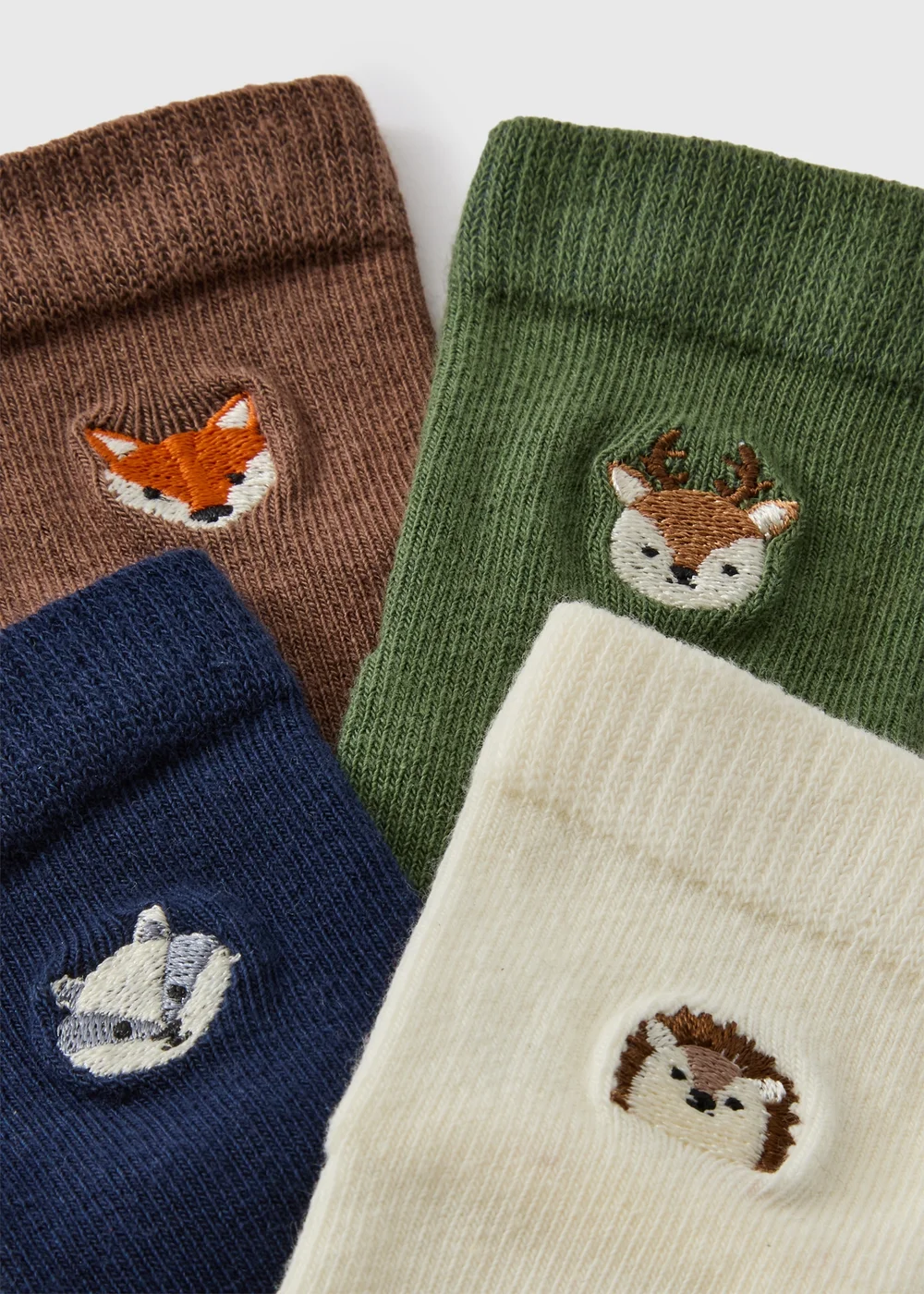 4 Pack Boys Multi Coloured Woodland Socks (0-3yrs) - Up to 1 Month Image 2