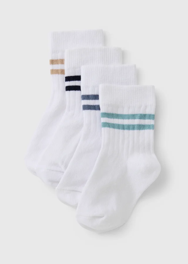 4 Pack Kids White Sport Socks (0-3yrs)