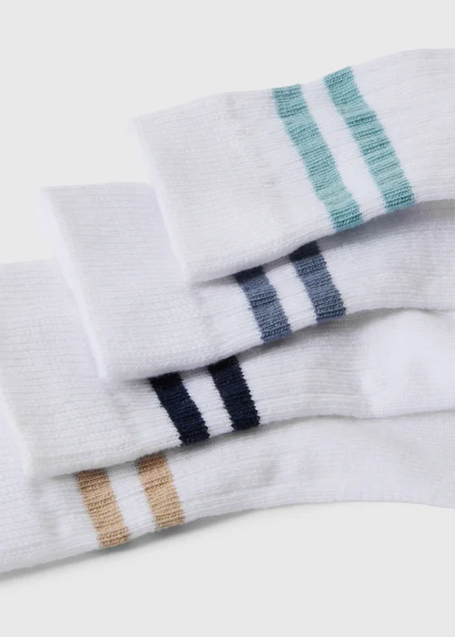 4 Pack Kids White Sport Socks (0-3yrs) - Up to 1 Month Image 2