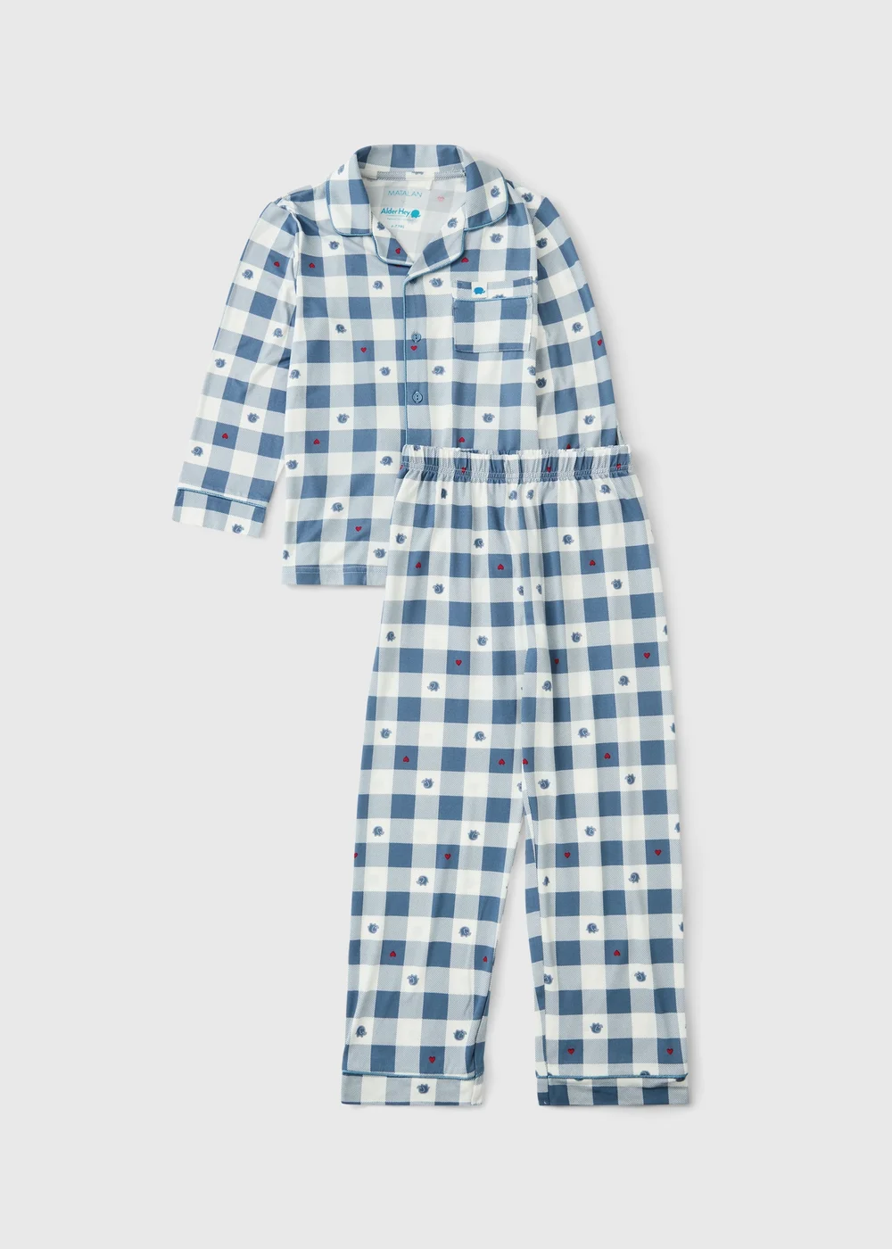 Alder Hey Kids Blue Check Button Up Pyjama Set (1-13yrs) - 1.5-2 Yrs Image 1