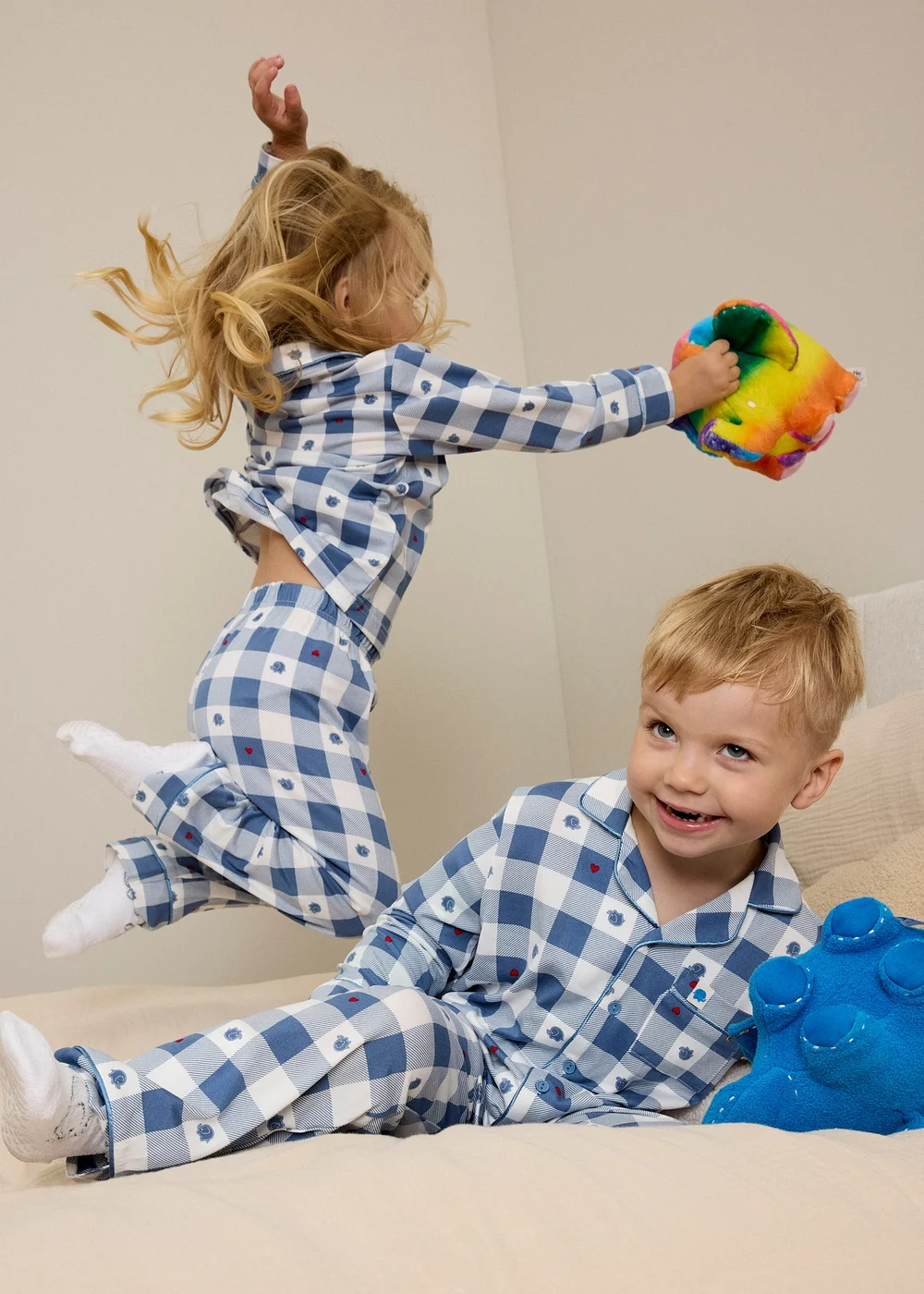 Alder Hey Kids Blue Check Button Up Pyjama Set (1-13yrs) - 1.5-2 Yrs Image 2