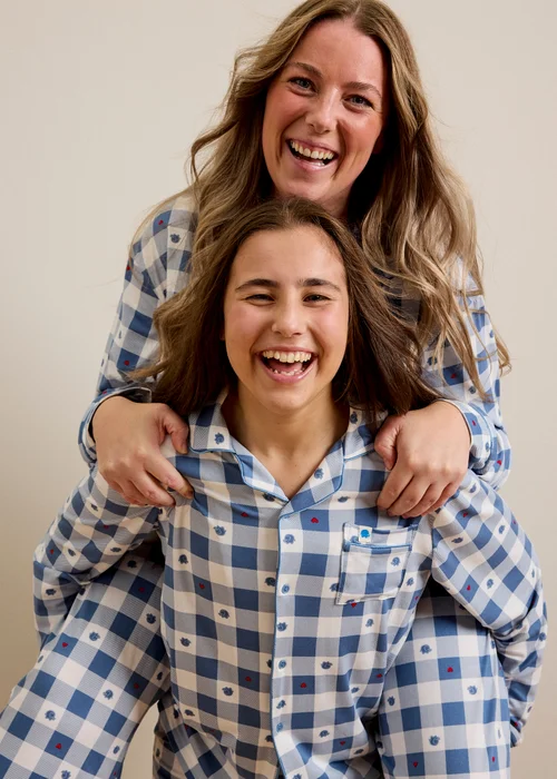 Alder Hey Adults Blue Check Button Up Pyjama Set - XS Image 2