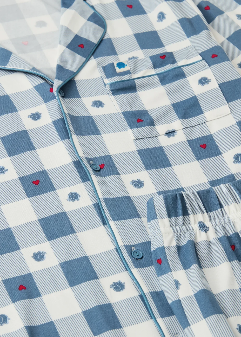 Alder Hey Adults Blue Check Button Up Pyjama Set - XS Image 7