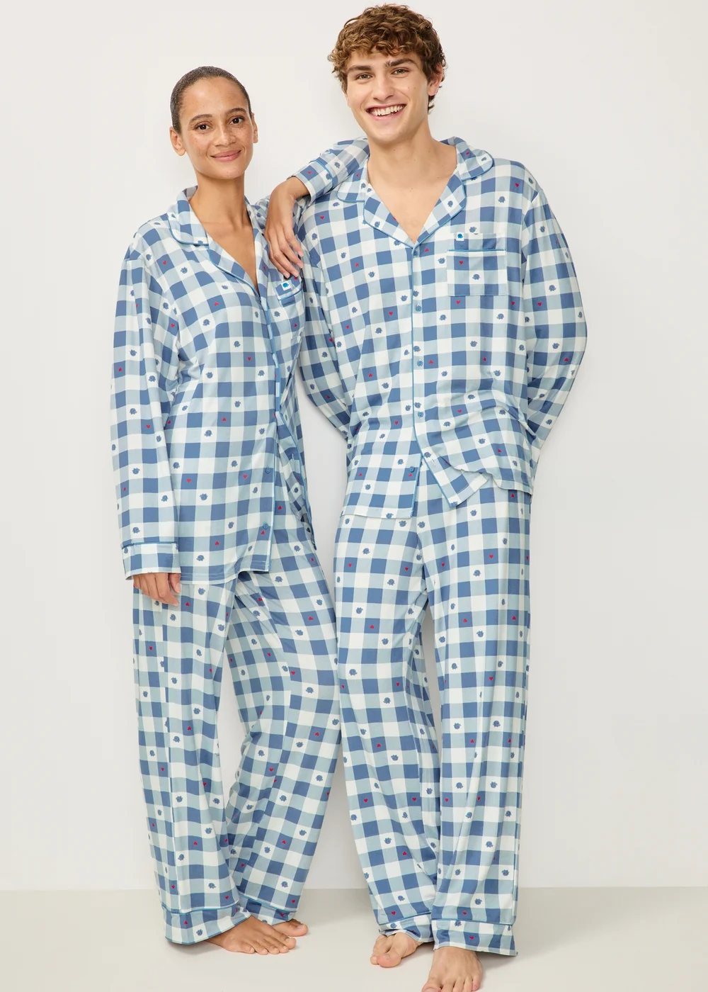 Alder Hey Adults Blue Check Button Up Pyjama Set - XS Image 1