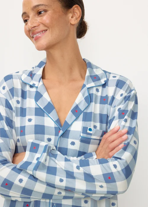Alder Hey Adults Blue Check Button Up Pyjama Set - XS Image 6