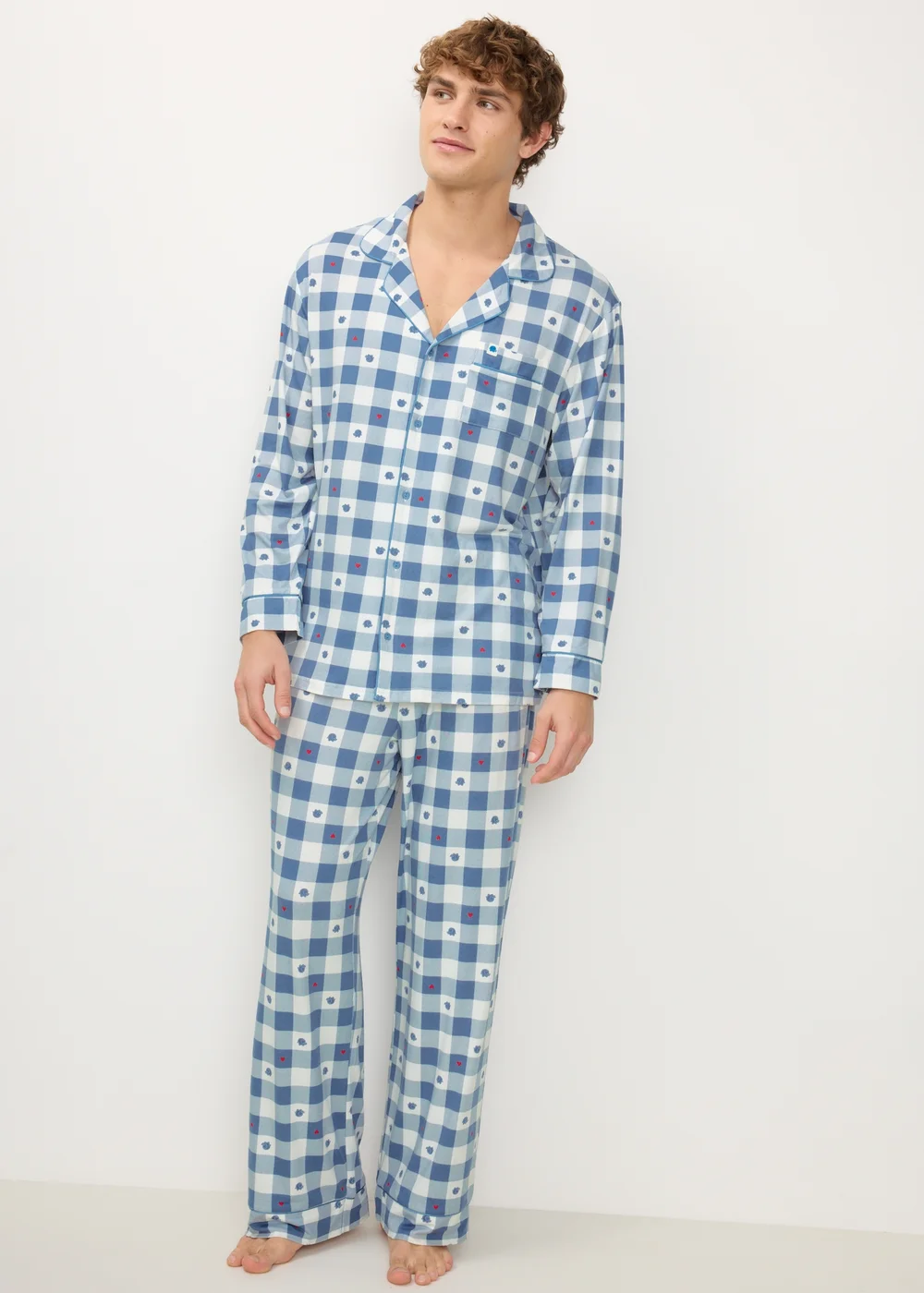 Alder Hey Adults Blue Check Button Up Pyjama Set - XS Image 3