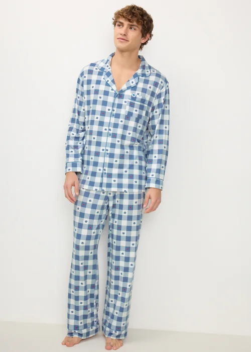 Alder Hey Adults Blue Check Button Up Pyjama Set - XS Image 3