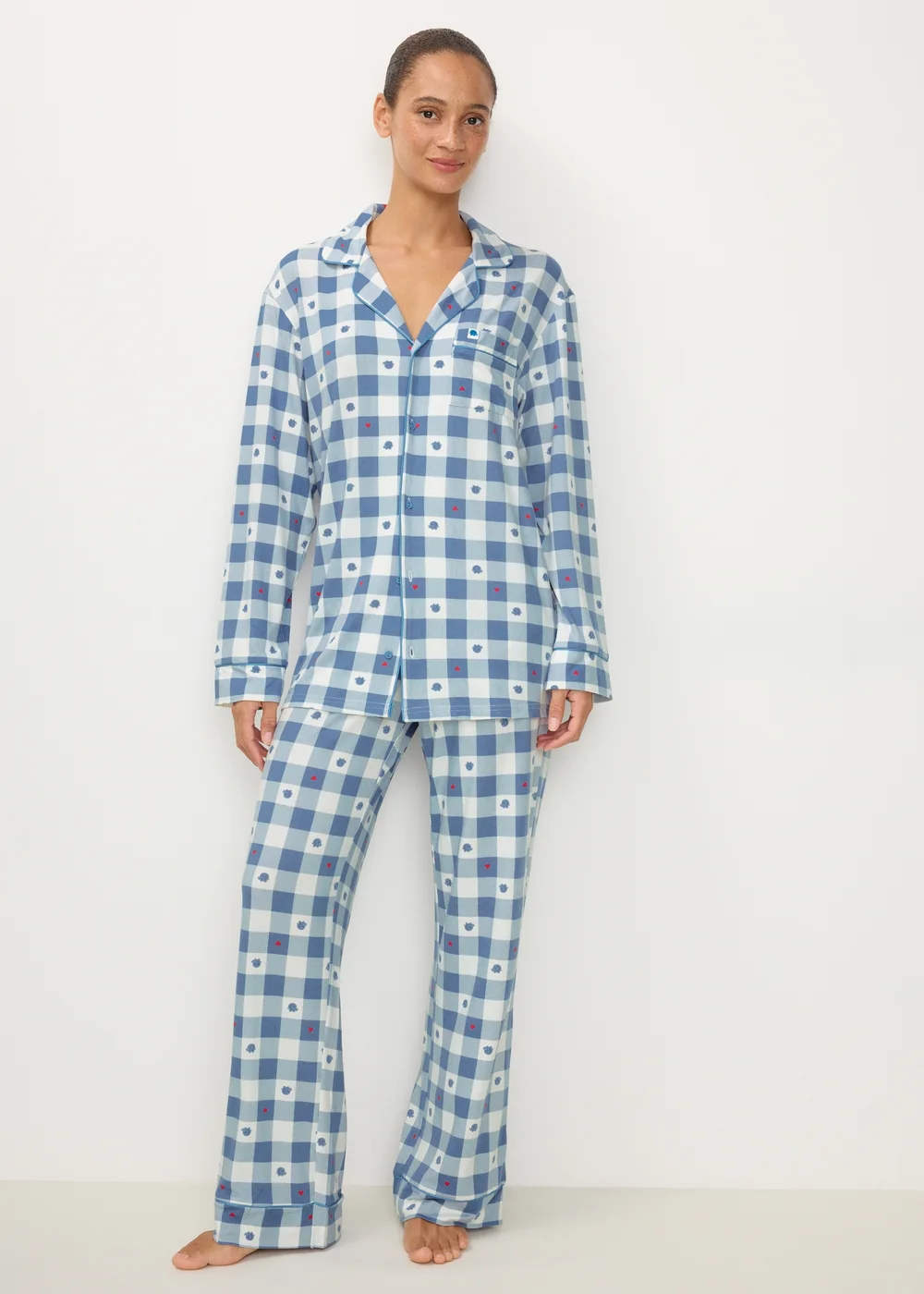 Alder Hey Adults Blue Check Button Up Pyjama Set - XS Image 4