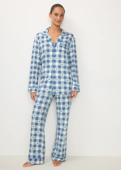 Alder Hey Adults Blue Check Button Up Pyjama Set - XS Image 4