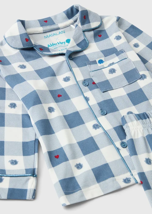 Alder Hey Baby Blue Check Button Up Pyjama Set (0-12mths) - Up to 1 Month Image 3