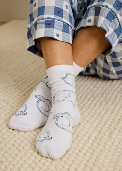 Alder Hey Adults White Cosy Socks - 9-12 Image 2