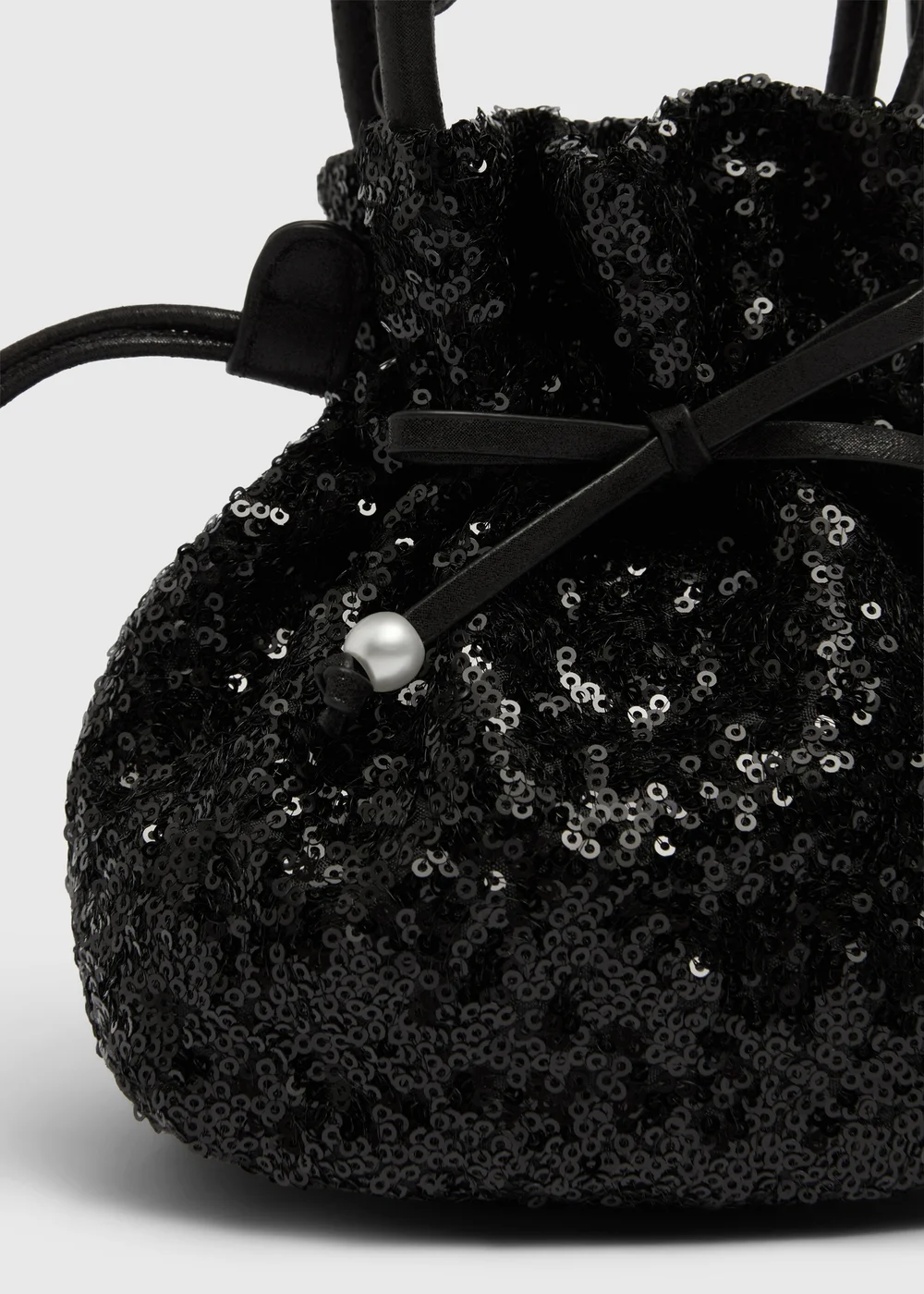 Girls Black Sequin Cross Body Bag - One Size Image 2