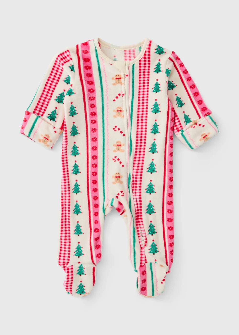 Baby Multi Coloured Christmas Onesie (0-23mths) - Up to 1 Month Image 1