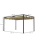 Outsunny Khaki Metal Outdoor Pergola (3 x 2m) - One Size Image 3