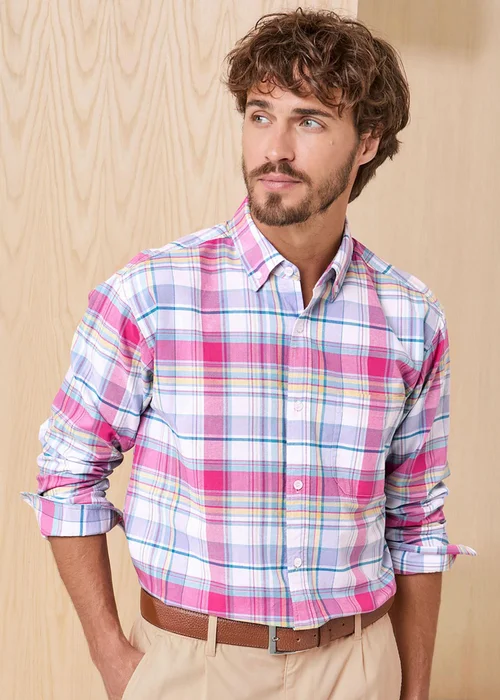 Cotton Traders Signature Lilac Long Sleeve Oxford Shirt - M Image 1