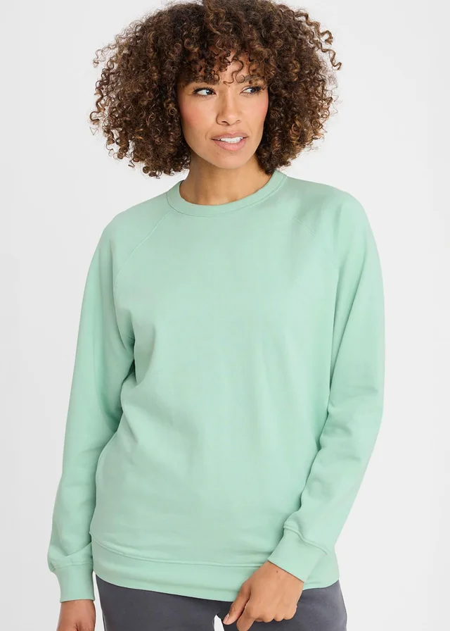Cotton Traders Light Aqua Cotton Sweatshirt
