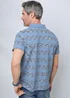 Cotton Traders Short Sleeve Blue Textured Stripe Polo Shirt - M Image 3