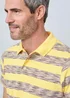 Cotton Traders Short Sleeve Yellow Textured Stripe Polo Shirt - M Image 3