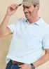 Cotton Traders Short Sleeve Light Blue Seersucker Polo Shirt - M Image 1