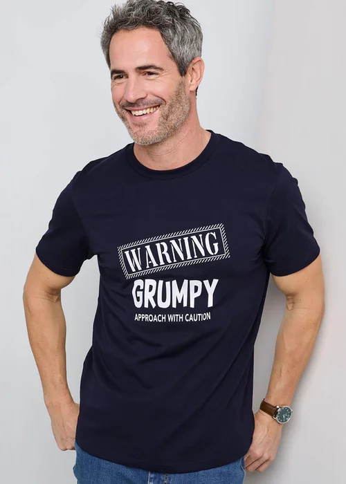 Cotton Traders Dark Blue Printed T-Shirt - 4XL Image 2