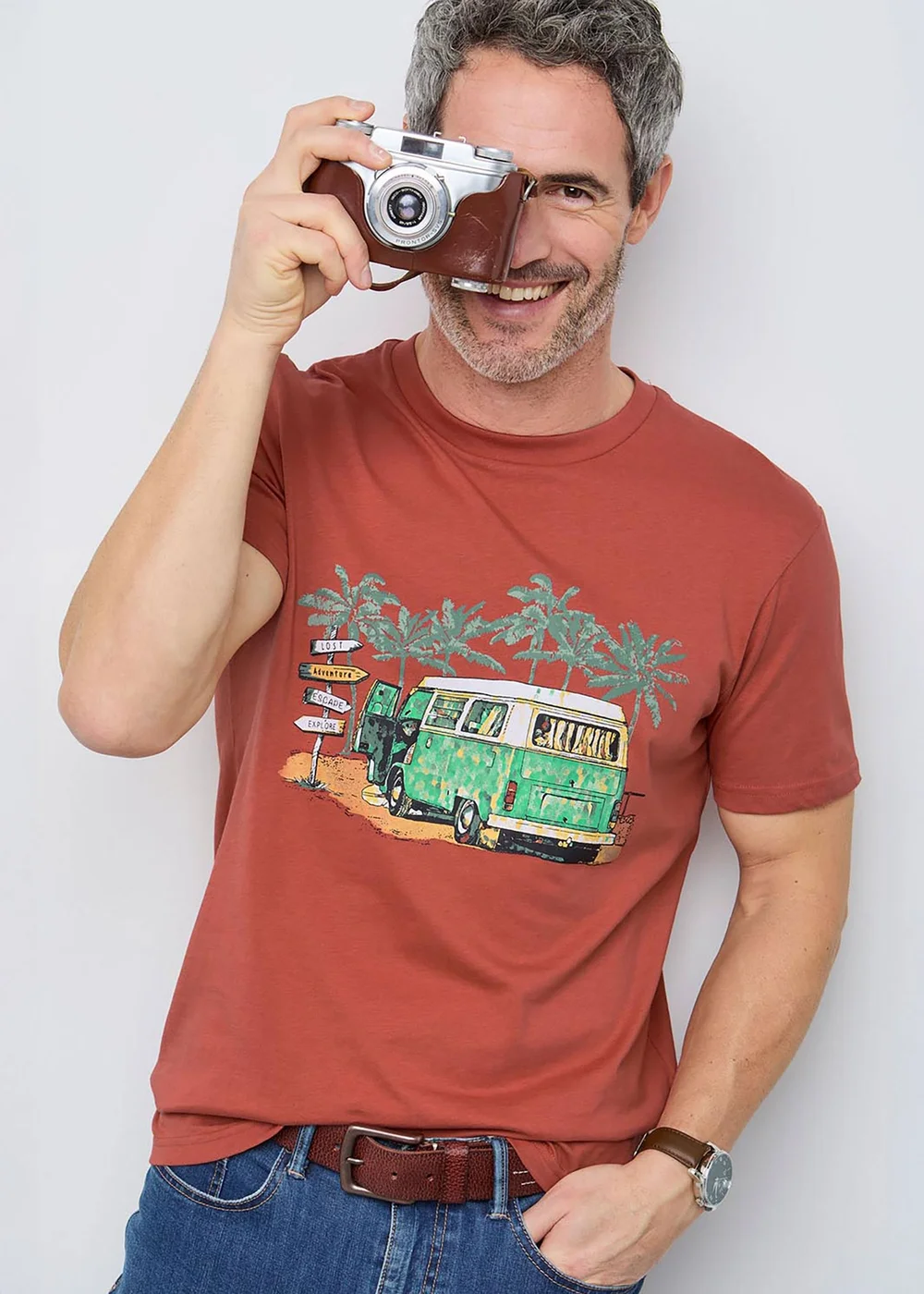 Cotton Traders Red Printed T-Shirt - 4XL Image 1