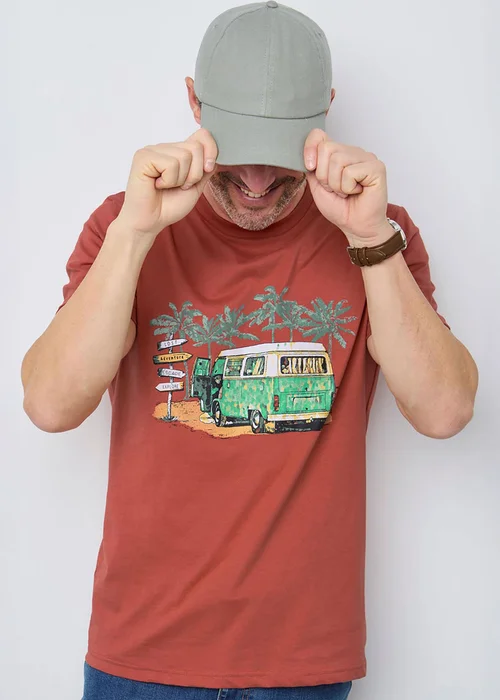 Cotton Traders Red Printed T-Shirt - 4XL Image 3