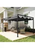 Outsunny Black Metal Outdoor Pergola (4 x 3m) - One Size Image 1