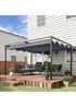 Outsunny Grey Metal Outdoor Pergola (4 x 3m) - One Size Image 1