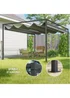 Outsunny Grey Metal Outdoor Pergola (4 x 3m) - One Size Image 5