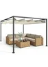 Outsunny Cream White Metal Outdoor Pergola (4 x 3m) - One Size Image 2