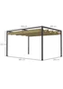 Outsunny Khaki Metal Outdoor Pergola (4 x 3m) - One Size Image 3