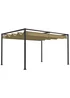 Outsunny Khaki Metal Outdoor Pergola (4 x 3m) - One Size Image 2