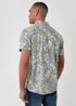 Threadbare Soft Green Cotton Floral Print Short Sleeve Shirt - XL Image 2