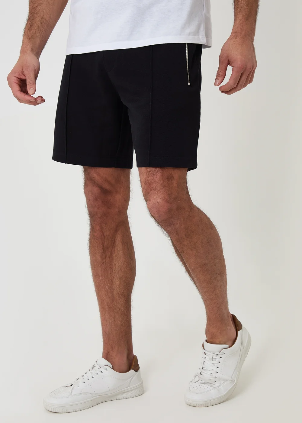 Threadbare Black Pique Pleated Sweat Shorts - 2XL Image 1