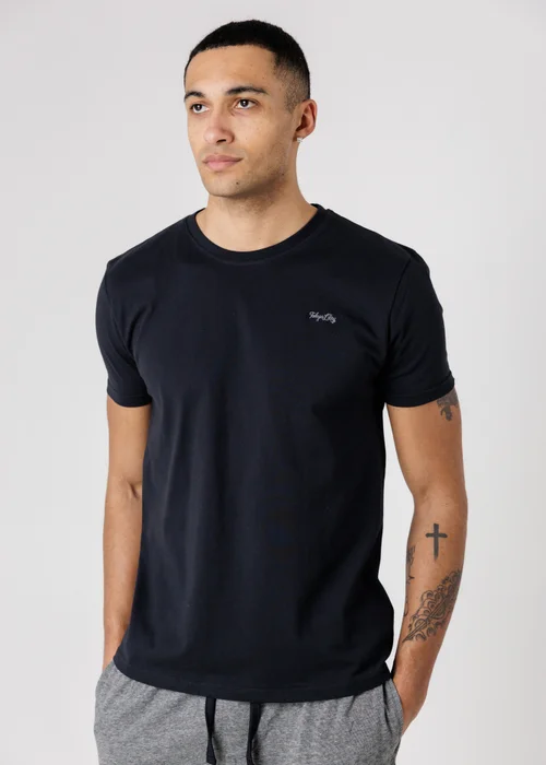 Tokyo Laundry Black Crew Neck Logo T-Shirt & Shorts Pyjama Set - M Image 1