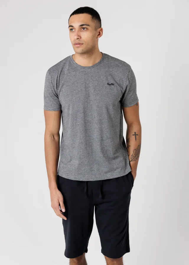 Tokyo Laundry Grey Crew Neck Logo T-Shirt & Shorts Pyjama Set