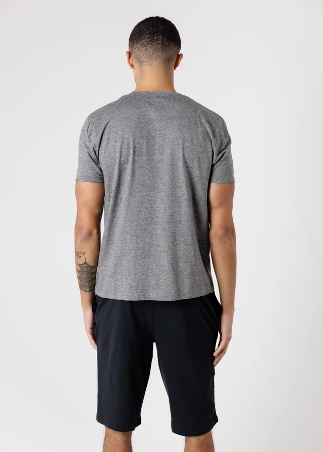 Tokyo Laundry Grey Crew Neck Logo T-Shirt & Shorts Pyjama Set
