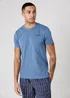 Tokyo Laundry Blue Crew Neck T-Shirt & Checked Shorts Pyjama Set - S Image 3