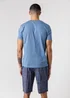 Tokyo Laundry Blue Crew Neck T-Shirt & Checked Shorts Pyjama Set - S Image 2